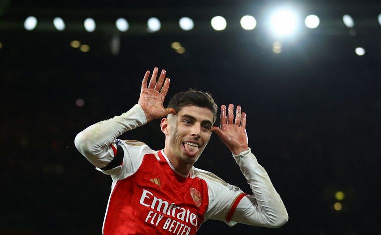 Havertz anotó un doblete ante el Chelsea.