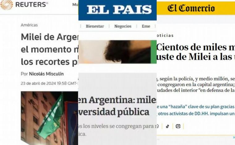 Los medios del mundo reflejaron la marcha universitaria en Argentina.