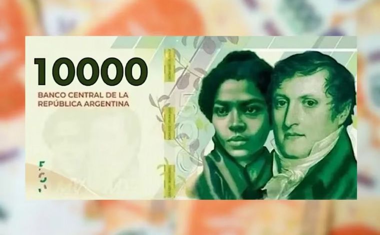 El nuevo billete de 10 mil pesos.