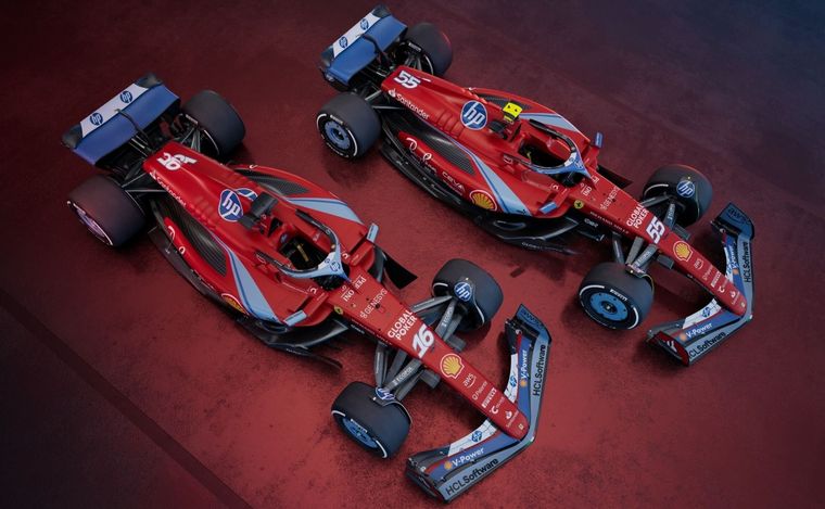 Las Ferraro SF-24 de Leclerc y Sainz van con toques de 'azzurro' a Miami