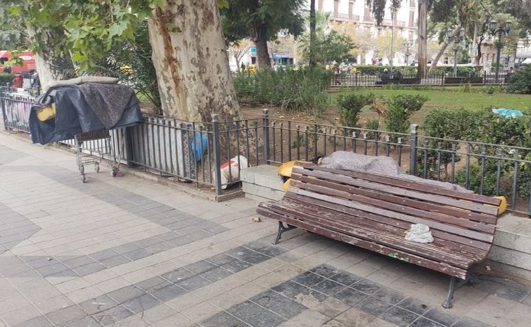 La Plaza San Martín, en estado de abandono. (Foto: Fernando Barrionuevo/Cadena 3)