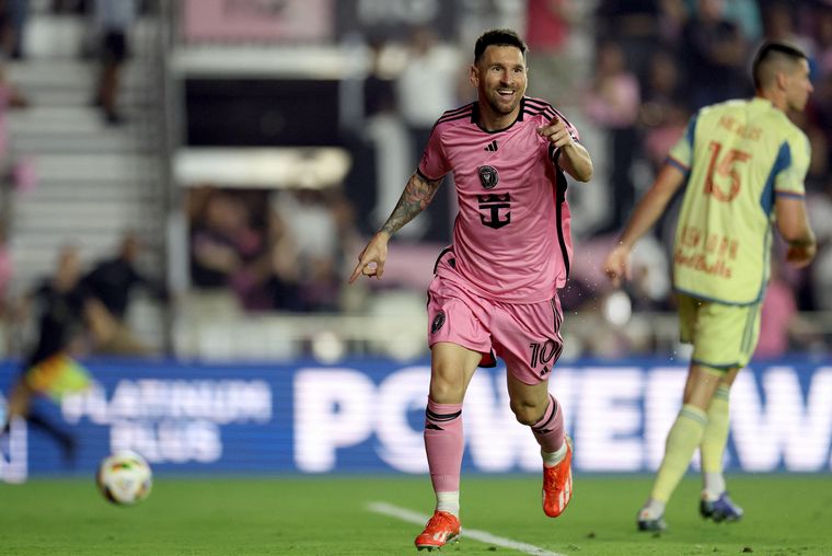 Messi celebra su gol ante New York RB. (Foto: NA)