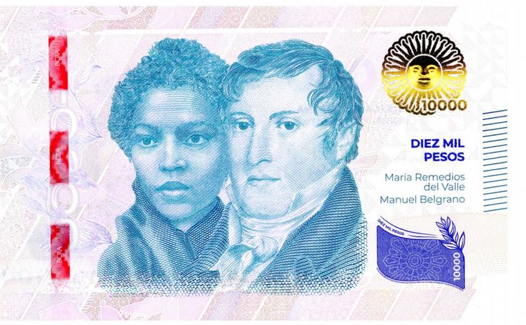FOTO: El nuevo billete de diez mil pesos.