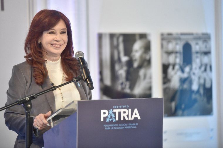 Cristina Fernández, en el Instituto Patria. 