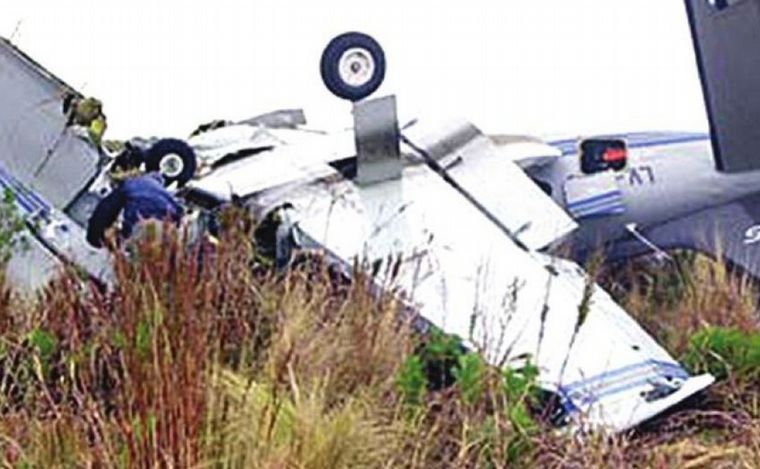 El avión turbohélice Piper Navajo PA-31 en el que viajaba el Toyota Team.