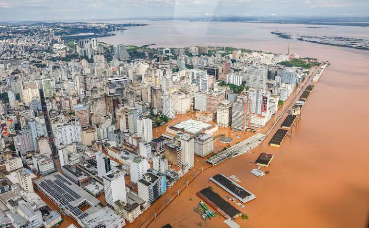 FOTO: Porto Alegre bajo el agua tras las intensas lluvias. (Foto: Presidencia de Brasil)