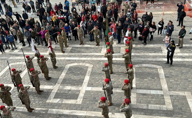 Obras en el Cabildo de Córdoba para la llegada de Milei. (Celeste Benecchi/Cadena 3)