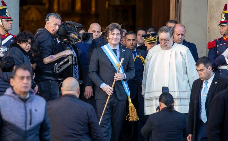 Javier Milei participó del Tedeum en Buenos Aires. (Foto: NA)