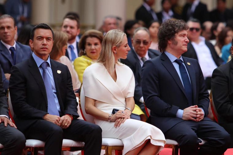 El presidente Javier Milei estuvo en la asunción de Nayib Bukele. (Foto: NA)