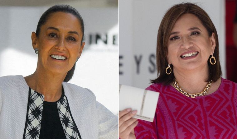 La candidata oficialista, Claudia Sheinbaum, y la opositora, Xóchitl Gálvez.