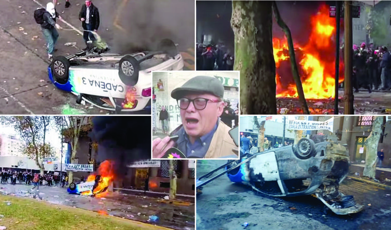 El dramático momento que vivió Orlando Morales en la Plaza del Congreso.