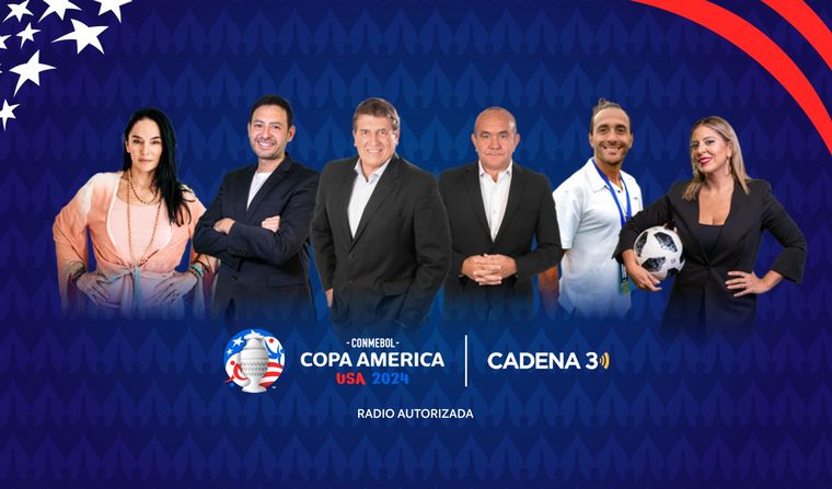 Cadena 3 transmite la Conmebol Copa América USA 24 con enviados especiales.