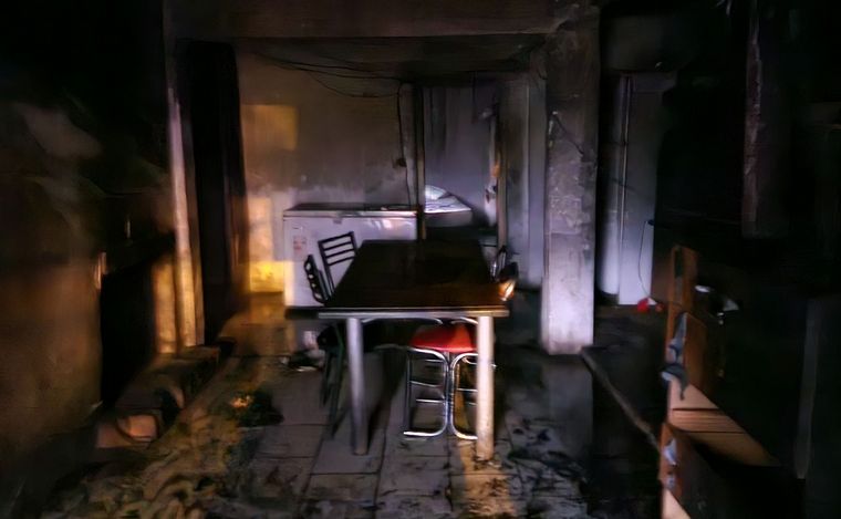 El interior de la vivienda incendiada.