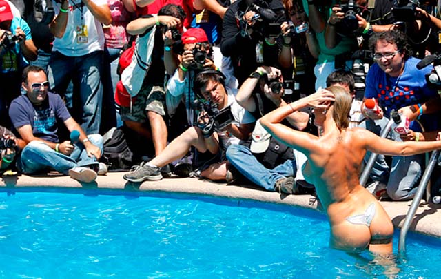 Los clavados en la pileta del hotel O’Higgins dejaron sin aire a más de uno.