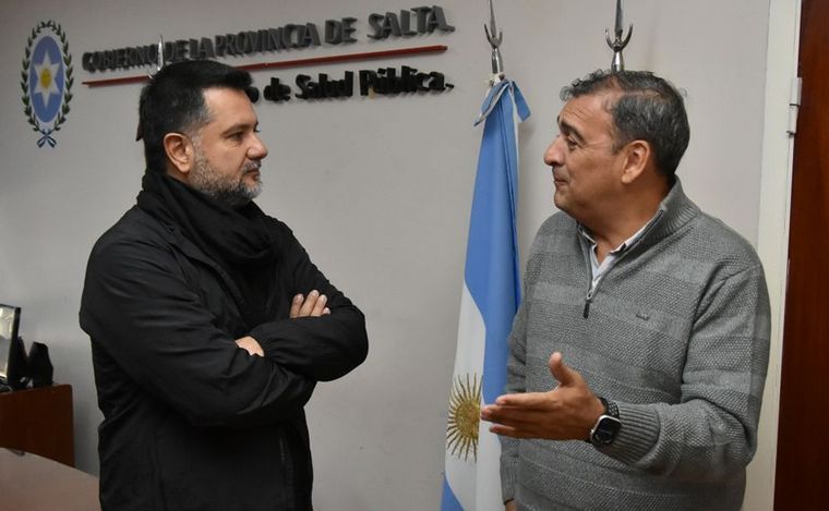 Jorge Rojas y el ministro de Salud de Salta, Federico Mangione. (Foto: Gob. de Salta)