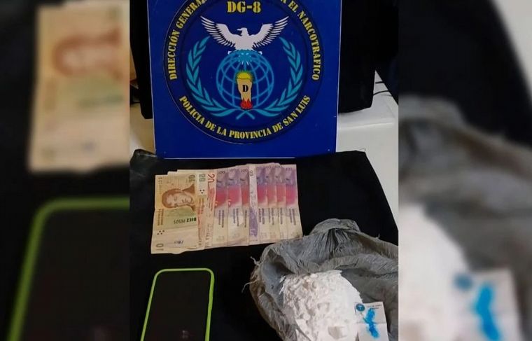 San Luis: detuvieron a un joven de 21 años con cocaína suficiente para 480 dosis