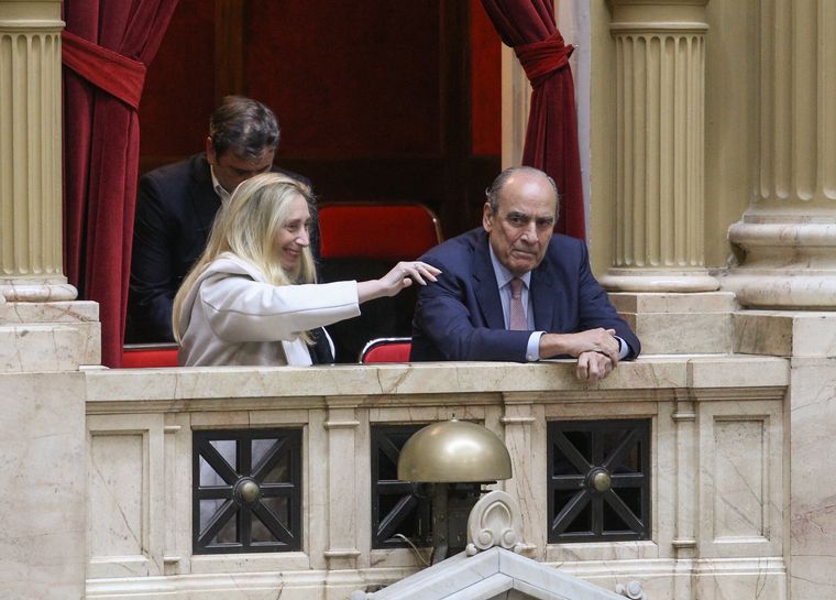 Karina Milei y Guillermo Francos, en la Cámara de Diputados. 