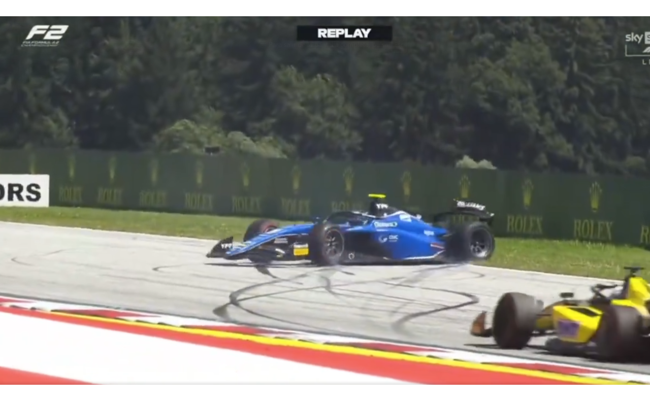 El momento del trompo de Colapinto en la última vuelta del Sprint de la F2