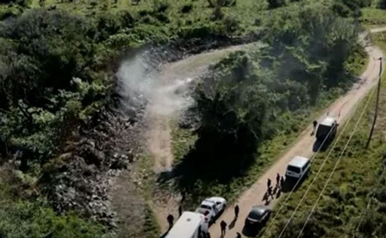 El basural donde se realiza el rastrillaje en busca de Loan. (Foto: NA)