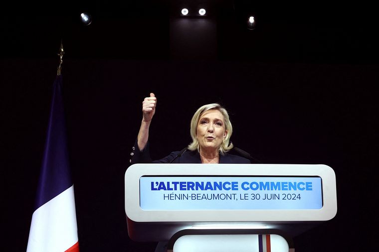 Marine Le Pen, la candidata del partido de ultraderecha Agrupación Nacional. 