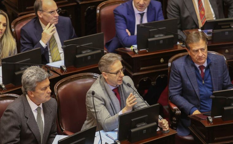 El senador Eduardo Vischi durante de la sesión especial en el Senado. (Foto: NA)