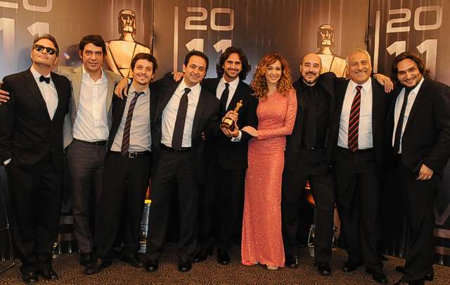 Elenco del programa ''AM'' en la entrega de los Martín Fierro 2010.