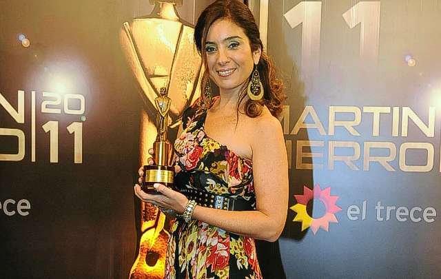 Florencia Etcheves en la entrega de los Martín Fierro 2010.