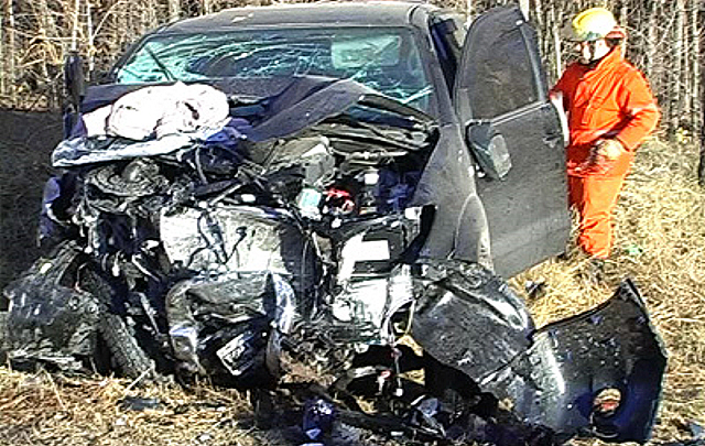 Así quedó la camioneta en la que circulaba Campagnaro.