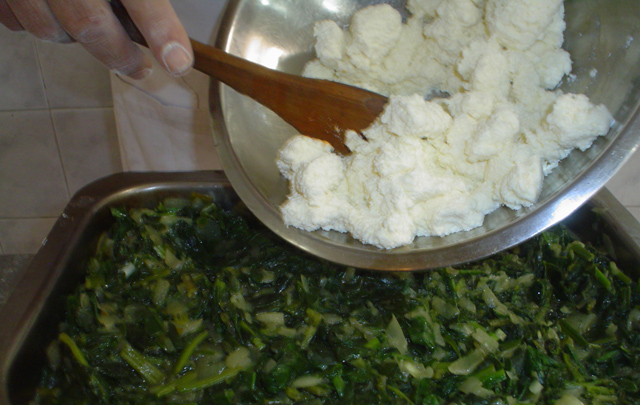 ''Rotolo'' de espinaca y ricota
