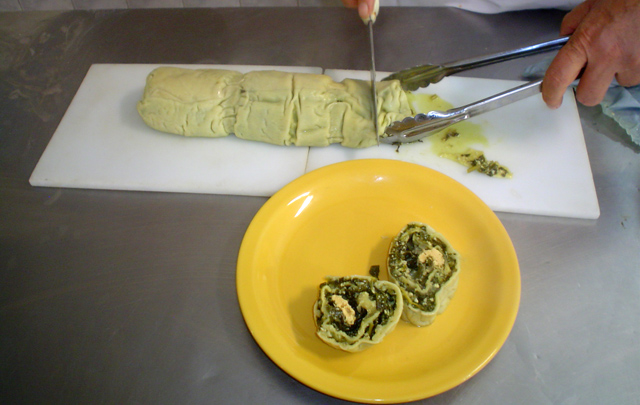 ''Rotolo'' de espinaca y ricota
