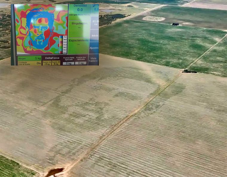 Un ingeniero agrónomo siembra la cara de Messi en campos argentinos (FOTO: gentileza)