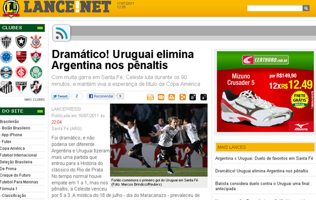 FOTO: El diario As reflejó la derrota albiceleste.