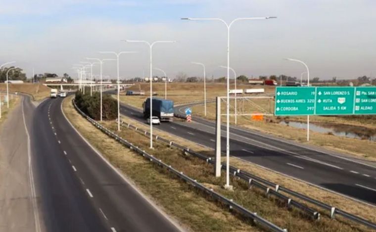 Entre Rosario y San Lorenzo, la autopista Rosario-Santa Fe tendrá tres carriles.