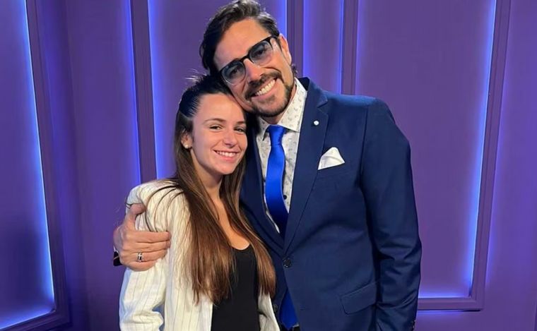 Matías Alé, junto a su futura esposa Martina Vignolo. 