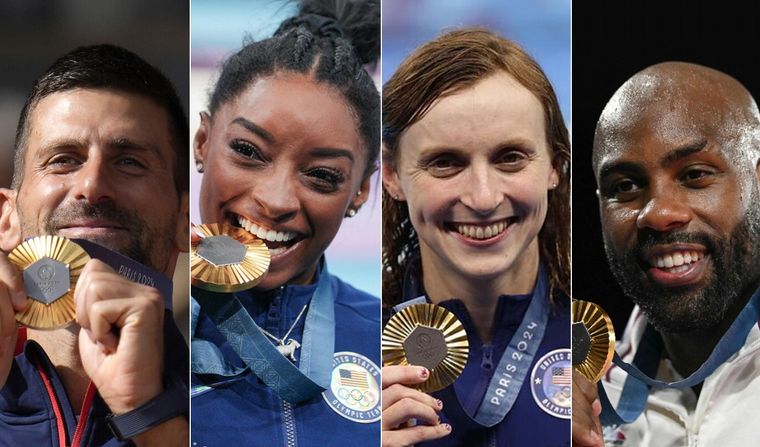 Djokovic, Biles, Lyles, Riner, Ledecky, leyendas en París