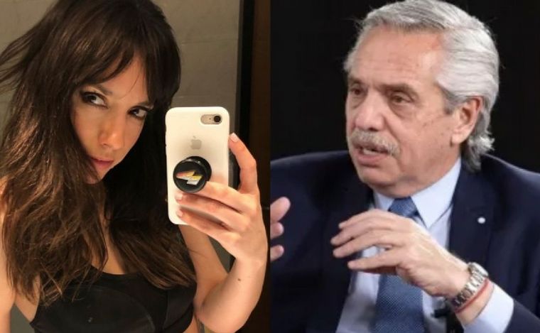 Tamara Pettinato y Alberto Fernández. (Foto: Exitoina)