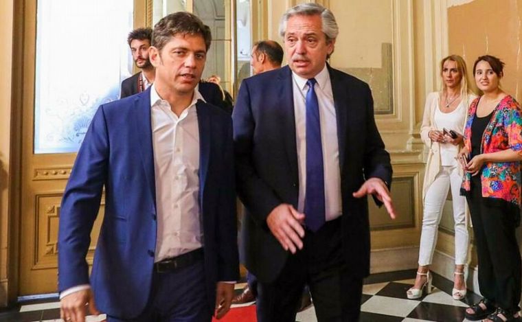 Axel Kicillof junto a Alberto Fernández.