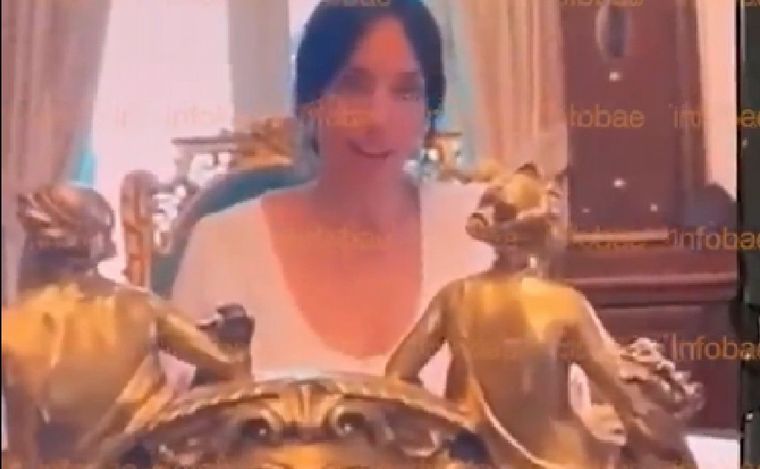 Revelan un nuevo video de la reunión entre Tamara Pettinato y Alberto Fernández.