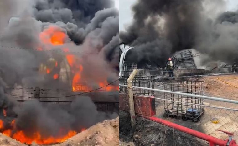Fue controlado el fuego en el Parque Industrial de Gualeguaychú. (Captura de video)