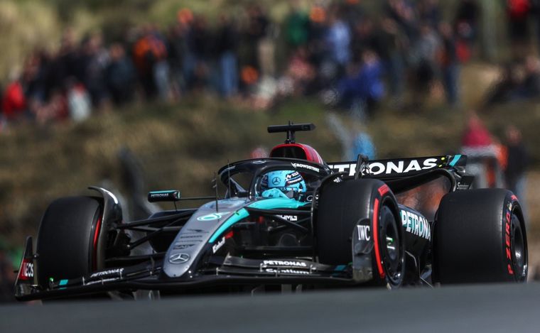 Russell y su Mercedes se quedaron con lo mejor del viernes en Zandvoort