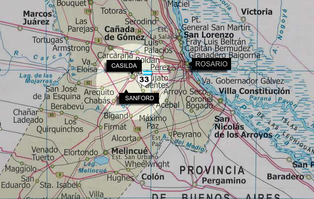 El lugar del accidente está ubicado a aproximadamente 55 kilómetros de Rosario.