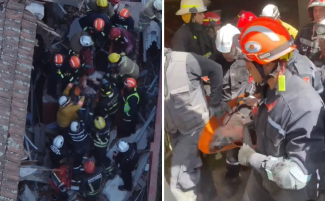 El momento del rescate de la mujer. (Foto: captura de video)