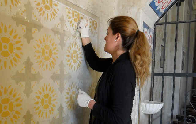 Las reparaciones se desarrollan en la capilla de Lourdes en Alta Gracia.