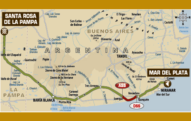 Mapa de la etapa 1 del Rally Dakar 2012