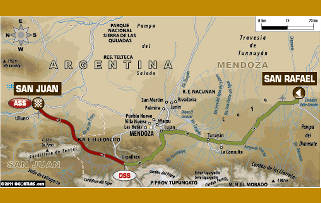 Mapa de la etapa 3 del Rally Dakar 2012