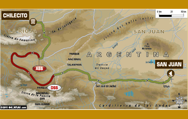 Mapa de la etapa 4 del Rally Dakar 2012