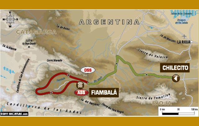 Mapa de la etapa 5 del Rally Dakar 2012