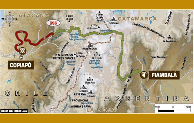 Mapa de la etapa 6 del Rally Dakar 2012