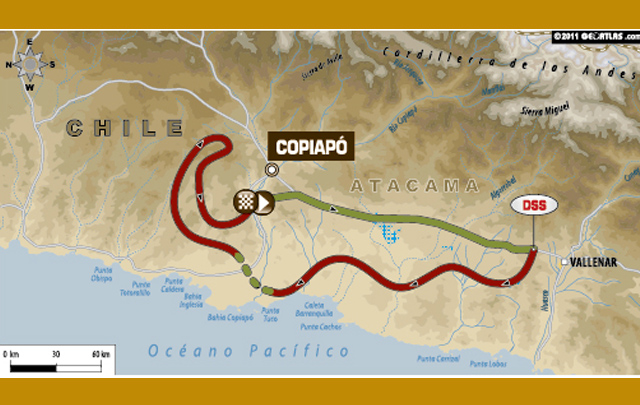 Mapa de la etapa 7 del Rally Dakar 2012