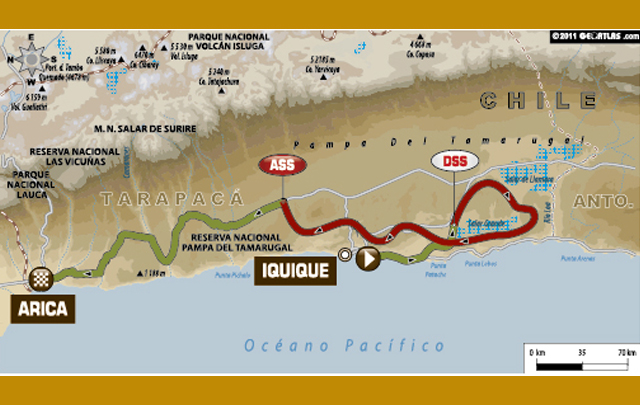 Mapa de la etapa 10 del Rally Dakar 2012